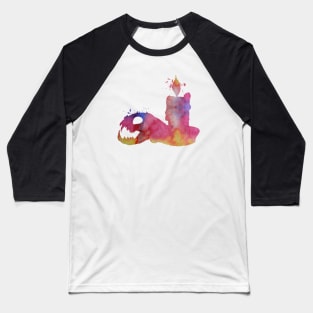 Cat skull and candle Baseball T-Shirt